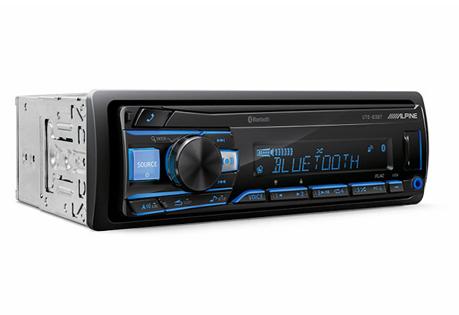 Alpine UTE-83BT – Single-DIN Shallow-Chassis Bluetooth® Digital Media Receiver with 4V Pre-Outs