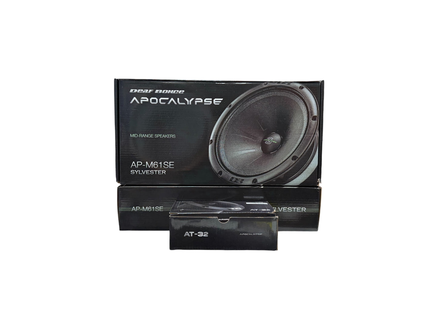 DEAF BONCE 61SE SYLVESTER 4 SPEAKER AND TWEETER SPEAKER RACK BUNDLE WITH BEAUTY PANEL AND RGB LIGHTS