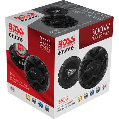Elite 6.5" 3-Way 300W Full Range Speakers. (Sold in Pairs)-B653